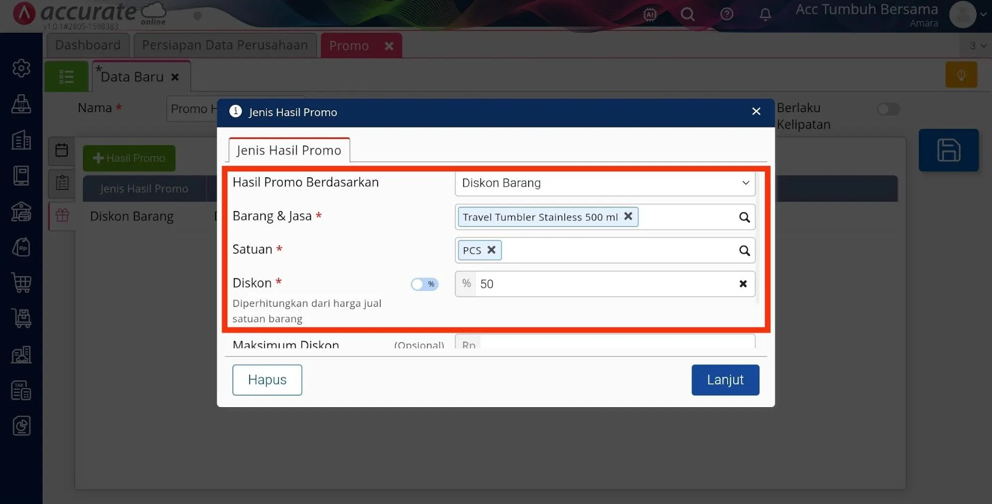 5 Membuat Promo Tebus Murah pada Accurate POS